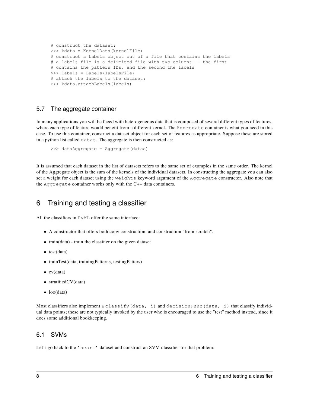 PyML a Python Machine Learning package