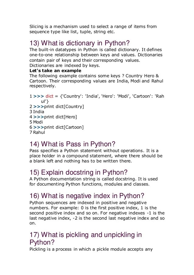 Python interview questions Python interview questions