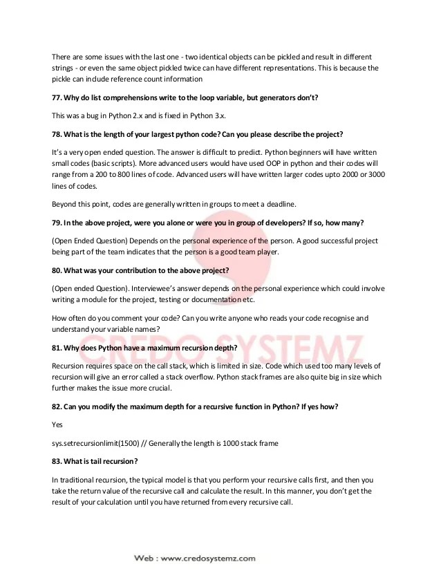 Python interview questions and answers Python interview questions and answers
