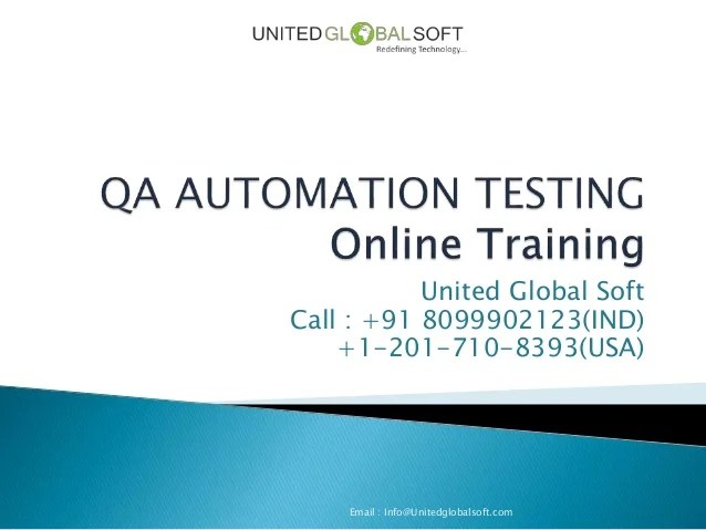QA Automation Testing Online Training in India QA Automation Testing Online Training in India