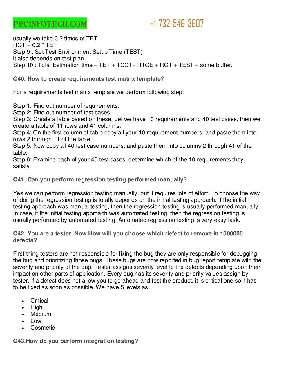 Interview questions and answers for quality assurance