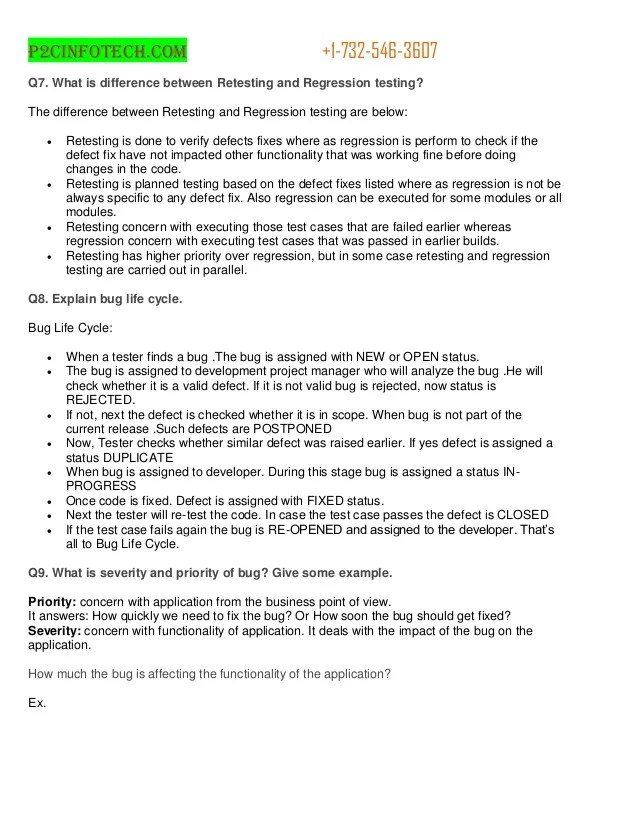 Interview questions and answers for quality assurance