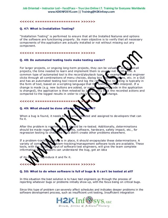 QA Interview Questions QA Testing Interview Questions & Answers