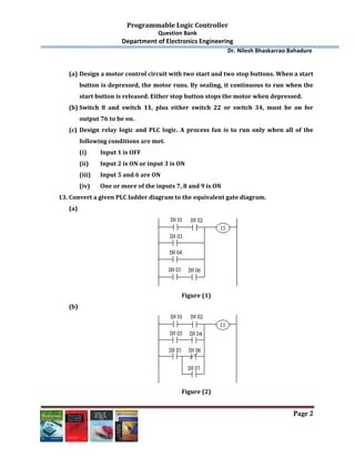 Question Bank Programmable Logic Controller | PDF