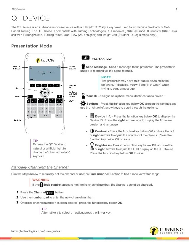Qt device user guide