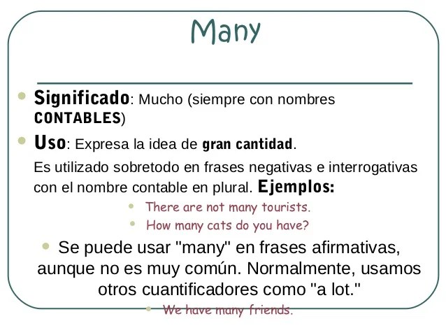 New Significado De Many En Espaã±Ol most complete Perfecto