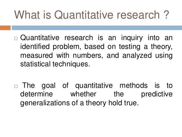 Quantitative reseach method