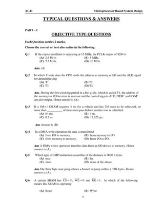 microprocessor Questions with solution | PDF