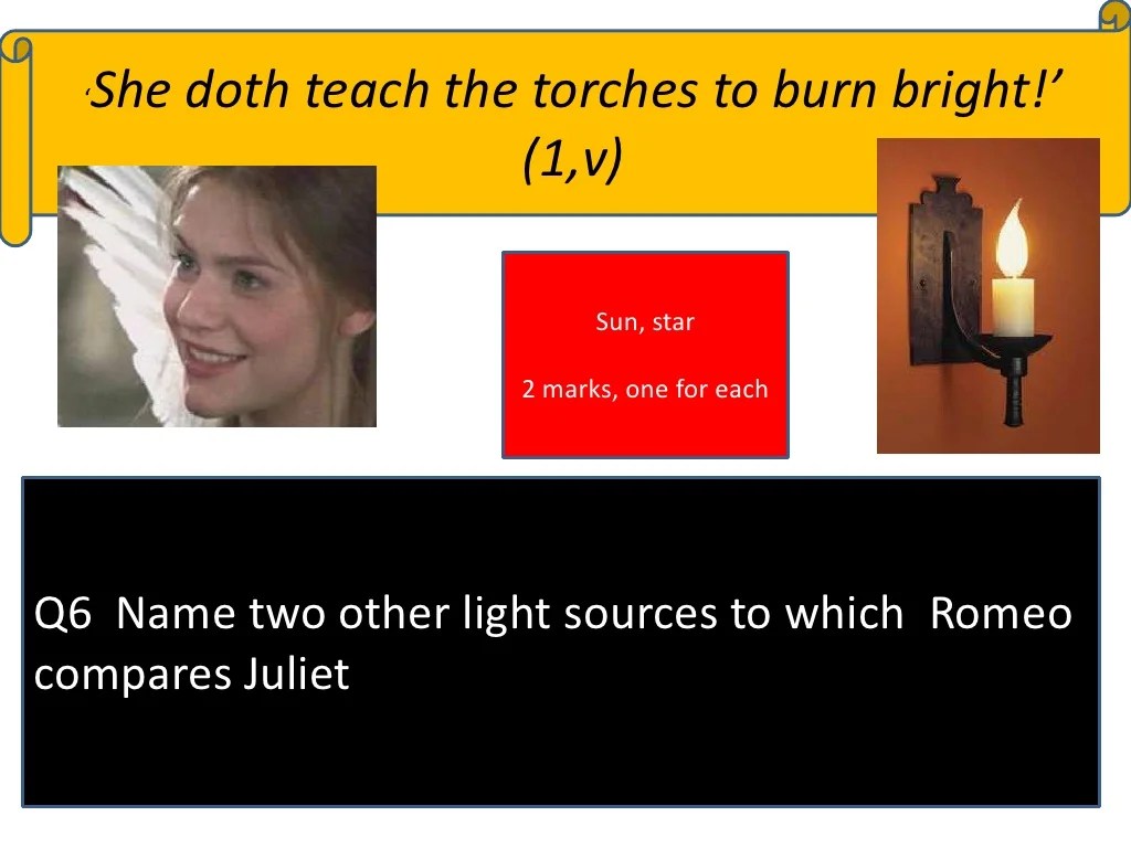 Answers for quiz on Romeo and Juliet and Jane Eyre