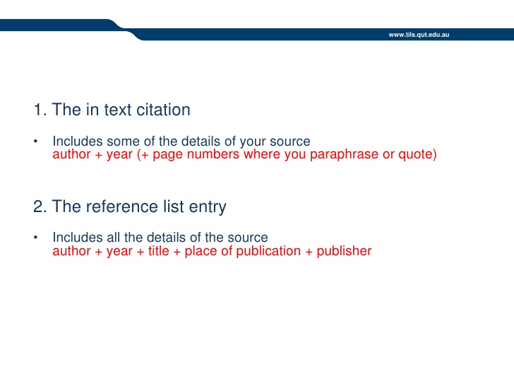 Qut Harvard Referencing Dec09 Ppt Lr