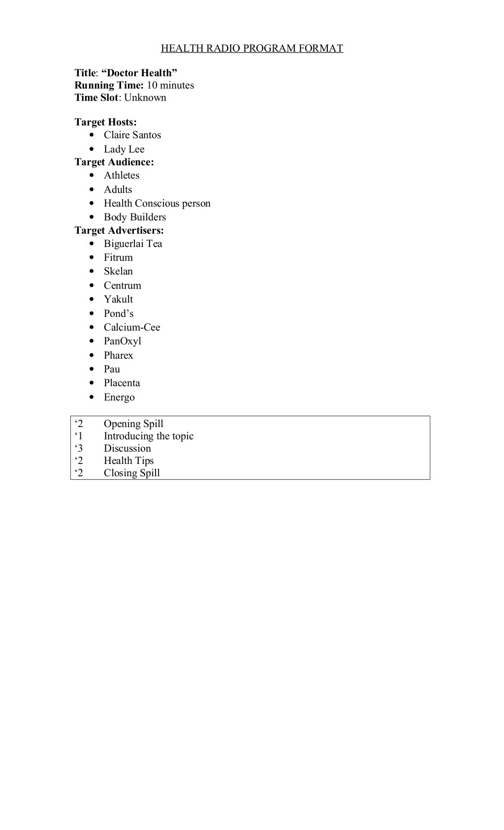 Radio program format