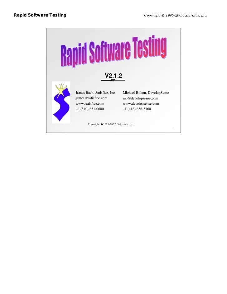 Rapid Software Testing