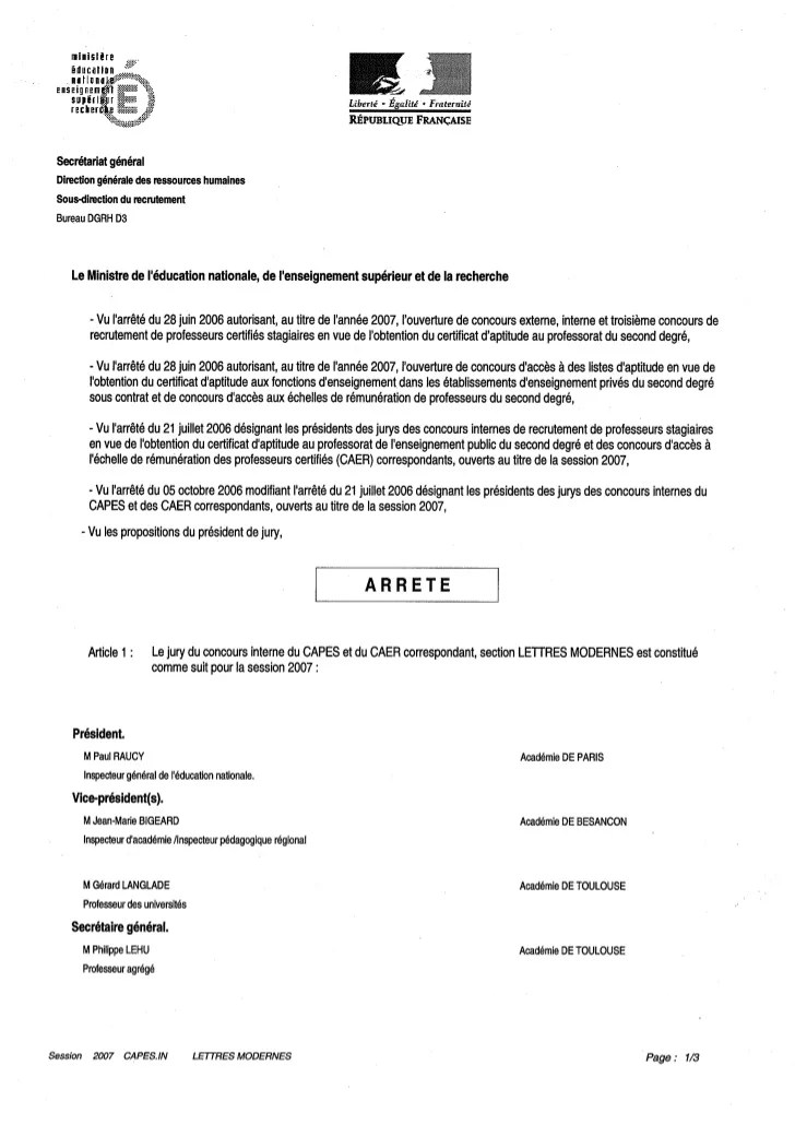TÉLÉCHARGER CONVOCATION CAPES GRATUITEMENT