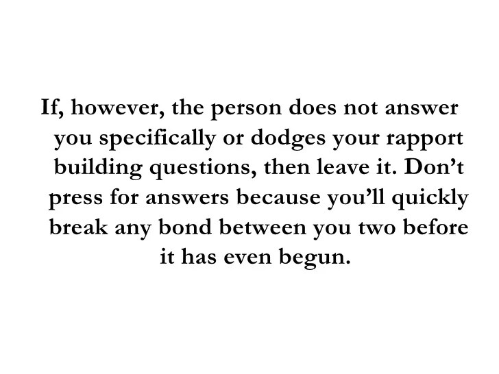 Rapport Building Questions How To Ask Questions To Win