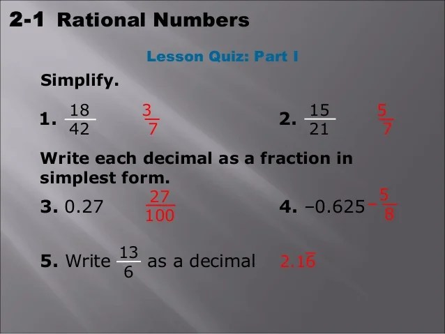 Rational numbers