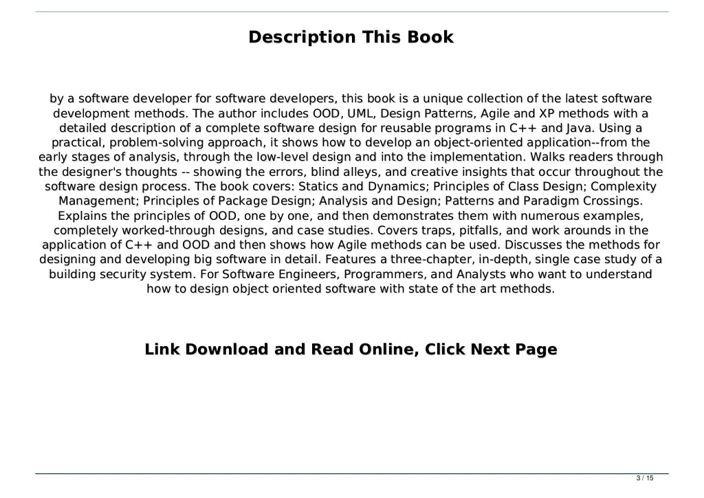 Read PDF Agile Software Development, Principles, Patterns