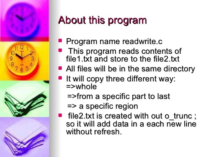 Read write program