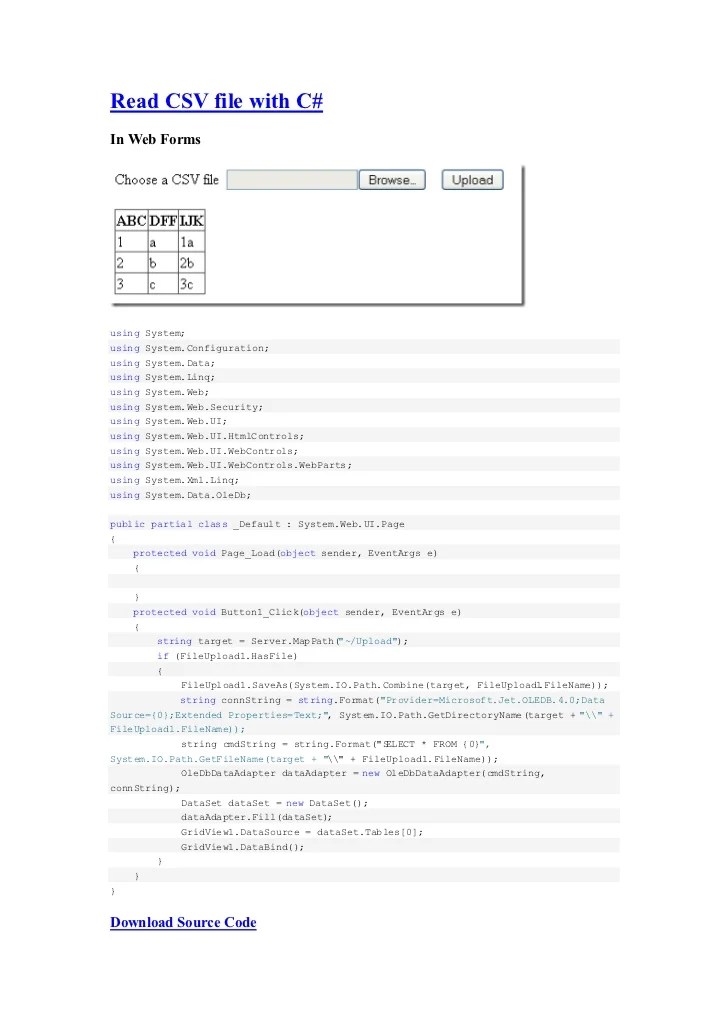 Read csv file with c