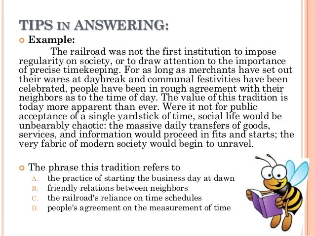 How to answer reading comprehension test