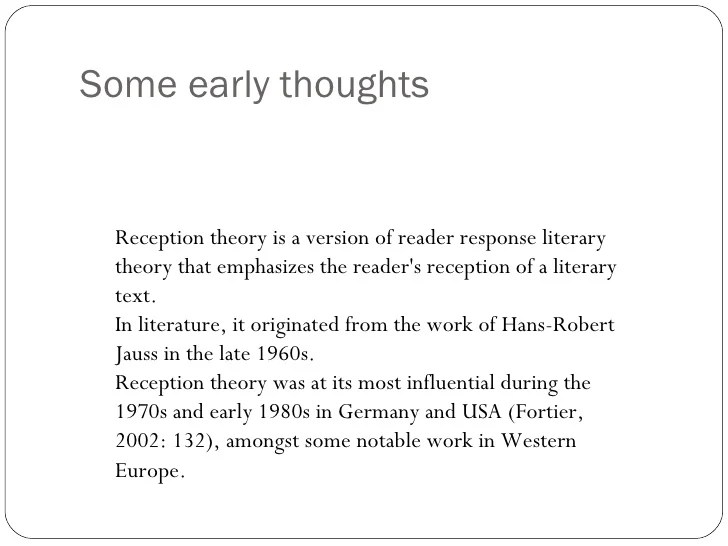 Reception Theory