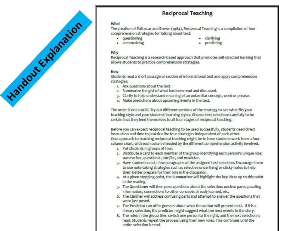 Reciprocal teaching day 1