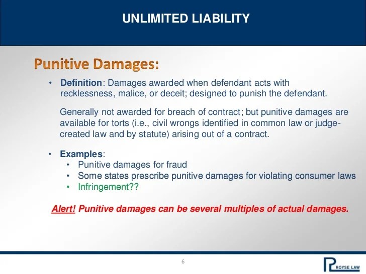 Punitive damages definition example