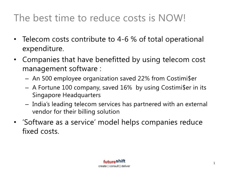 Reduce Costs With Costimizer