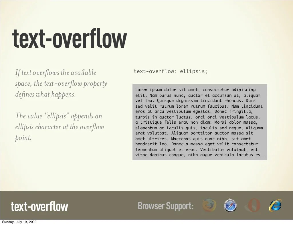 textoverflow If text overflows the