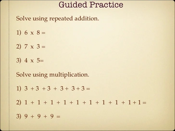 Repeated addition hands on