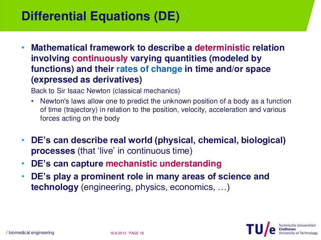 Modelling with differential equations