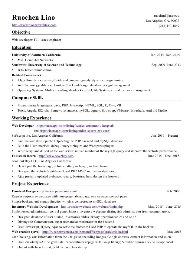 Net Full Stack Developer Resume Amashusho Images