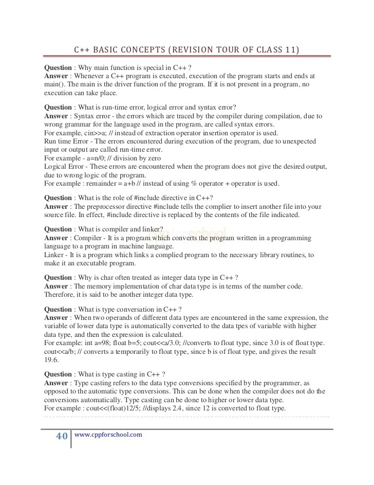 As Computer Science Notes Notes For Class 11 Computer Science Pdf