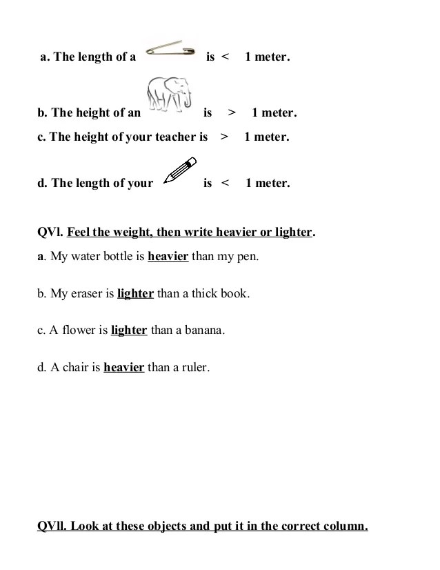 Revision sheet grade 1