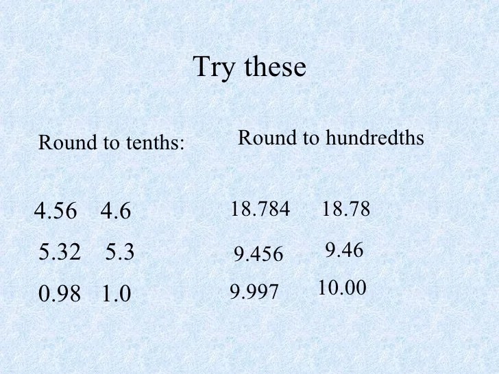 Rounding decimal numbers
