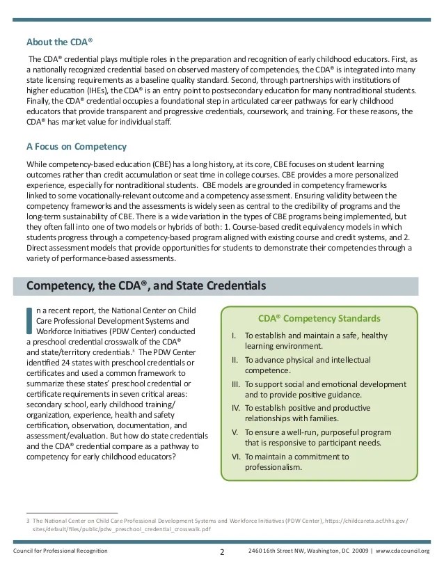 Routes to competency The Child Development Associate® Credential and…