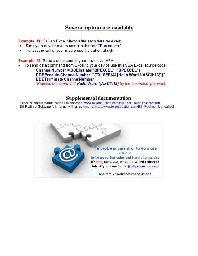 Excel Serial Communication Examples