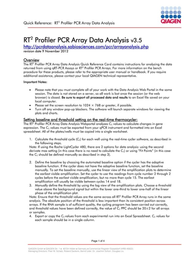 Rt2 pcr arraydataanalysisquickcarde PDF