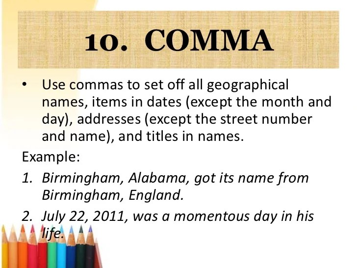 Rules In Capitalization And Punctuation