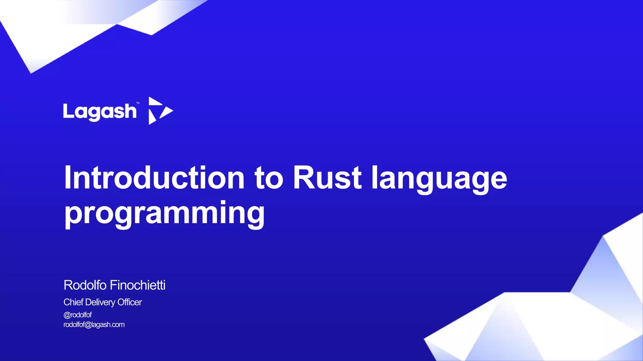 Introduction to Rust language programming PPT