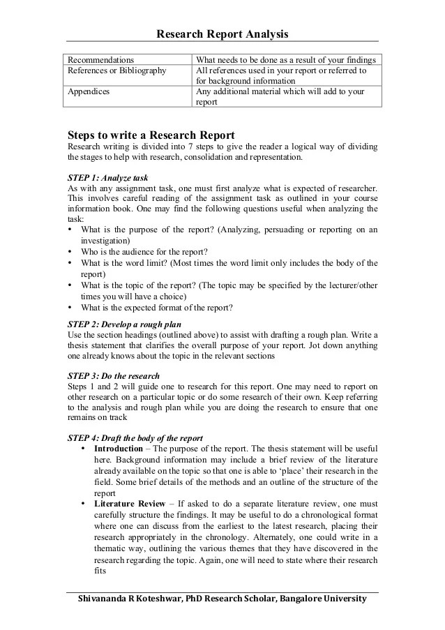 Thesis Report Review and Analysis