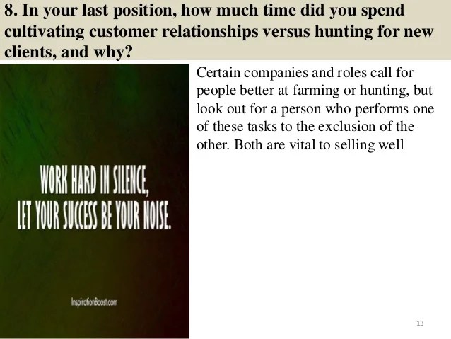 Sales agent interview questions and answers