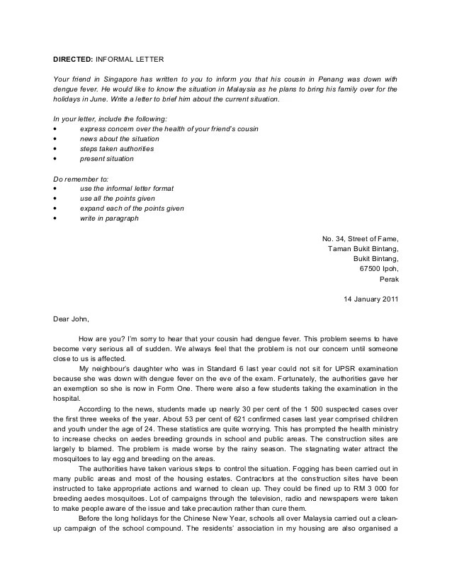 Contoh Soalan Informal Letter Spm Cable Tos
