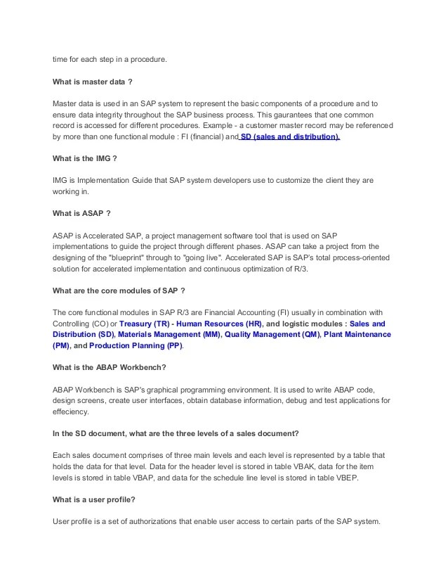 Sap fi interview question