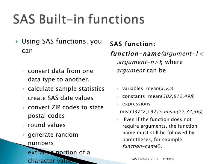 SAS Functions