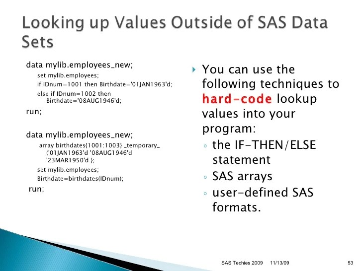 SAS Proc SQL