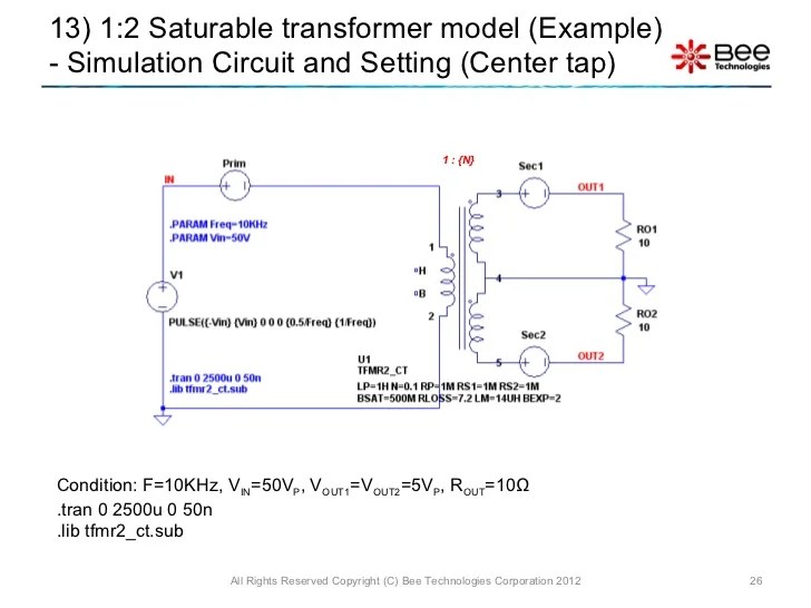 Simple Model of Transformer using LTspice