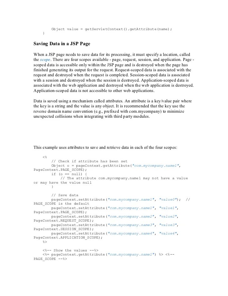 JSP Scope variable And Data Sharing