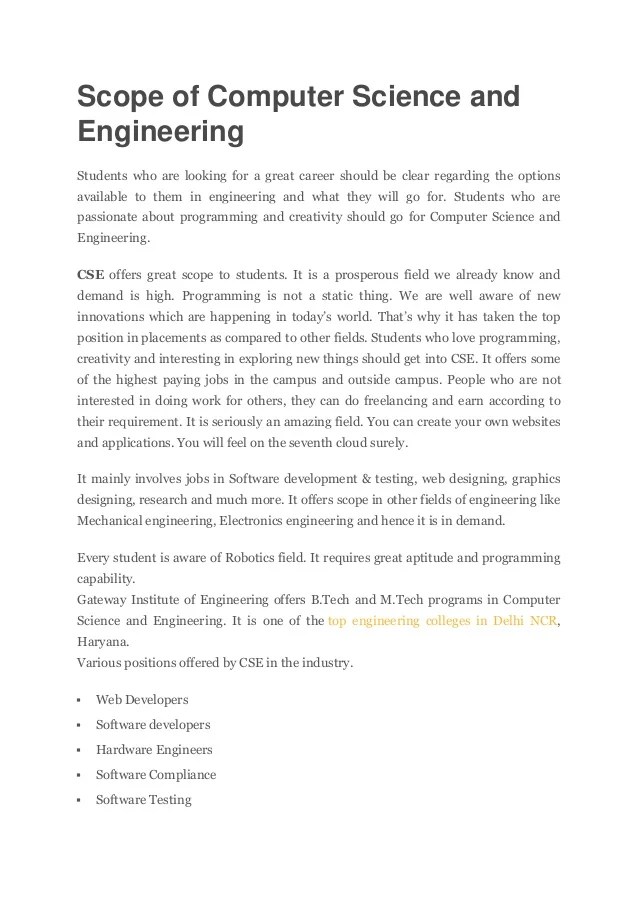 Scope of computer science and engineering