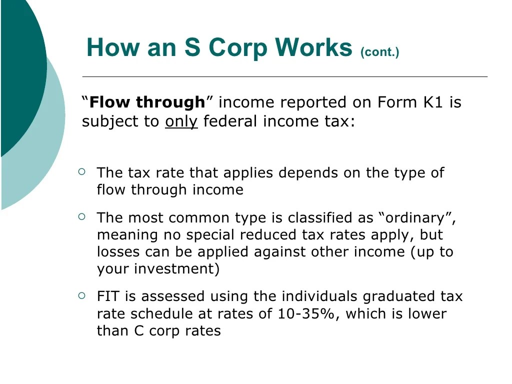 The S Corporation How It All Works!