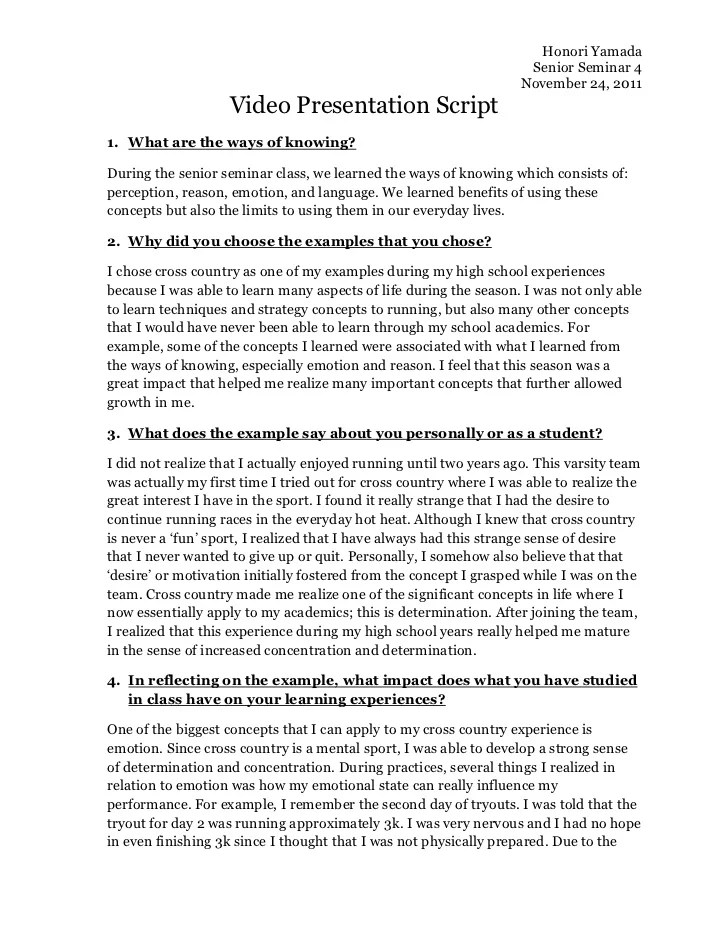 Video Presentation Script